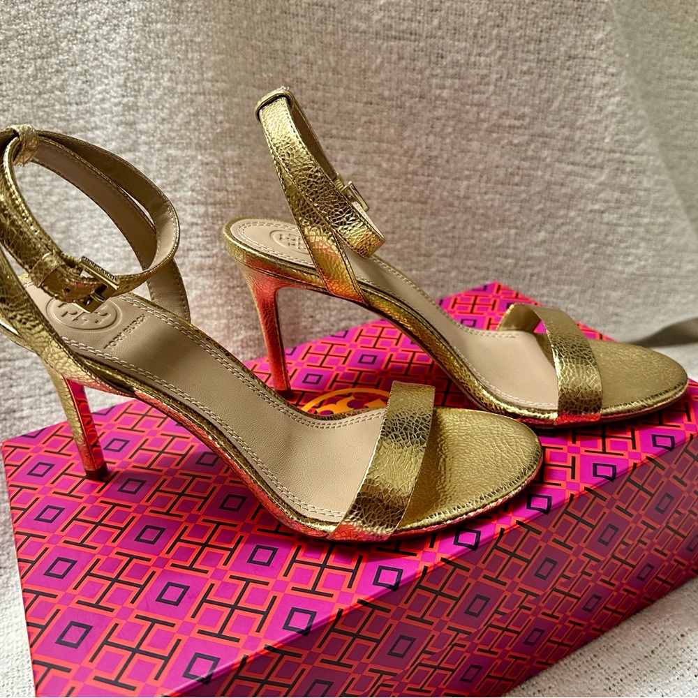 Tory Burch Metallic Gold Heels
